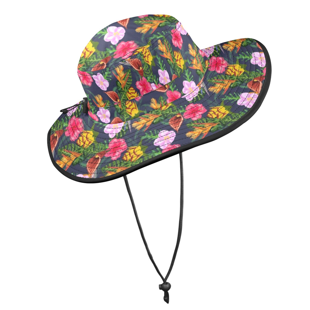 Tropical Floral Wide Brim Bucket Hat Wide Brim Bucket Hat Plants Printed Offshore