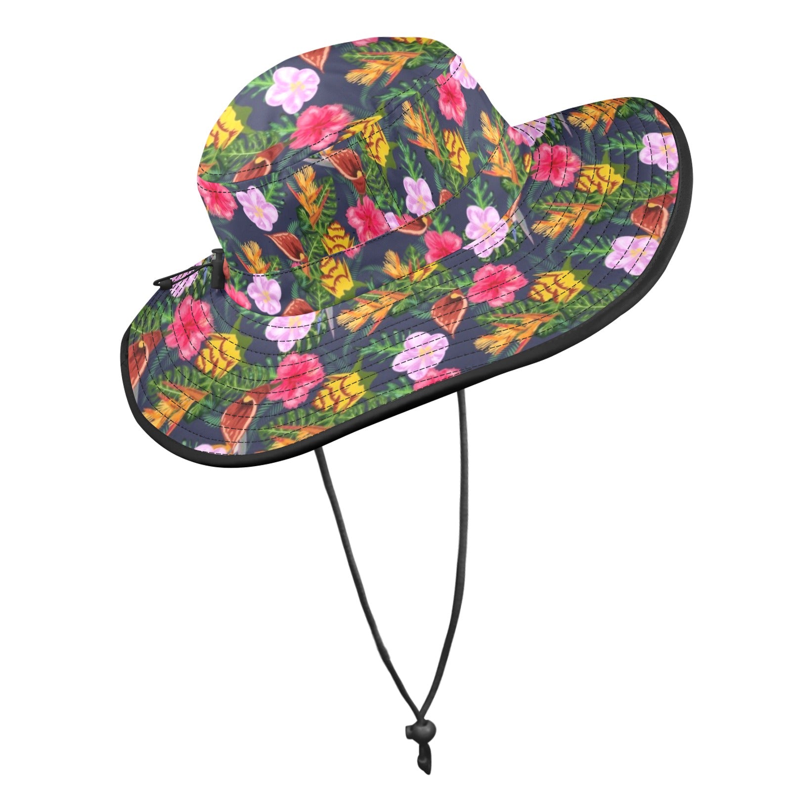 Tropical Floral Wide Brim Bucket Hat Wide Brim Bucket Hat Plants Printed Offshore