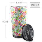 Bright Painted Tropical 20oz Mobile Tumbler with Lid (Black Lock) 20oz Travel Mug Plants Printed Offshore