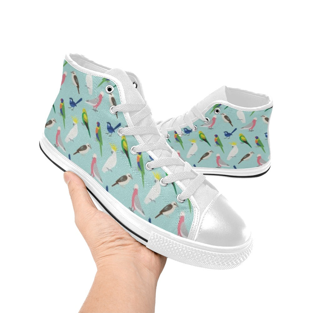 Australian Birds Men's High Top Canvas Shoes Men's Classic High Top Canvas Shoes Australia Birds Printed Offshore