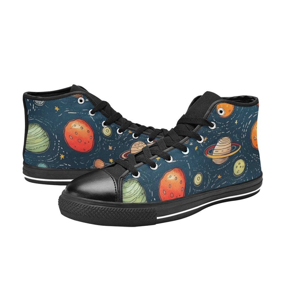 Galaxy - Women's High Top Canvas Shoes