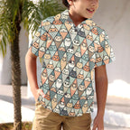 Diamond Cat Pattern - Junior Kids Hawaiian Shirt