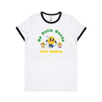 My Daily Moods - Women's Ringer Tee White Black Womens Ringer T-shirt Printed In Australia