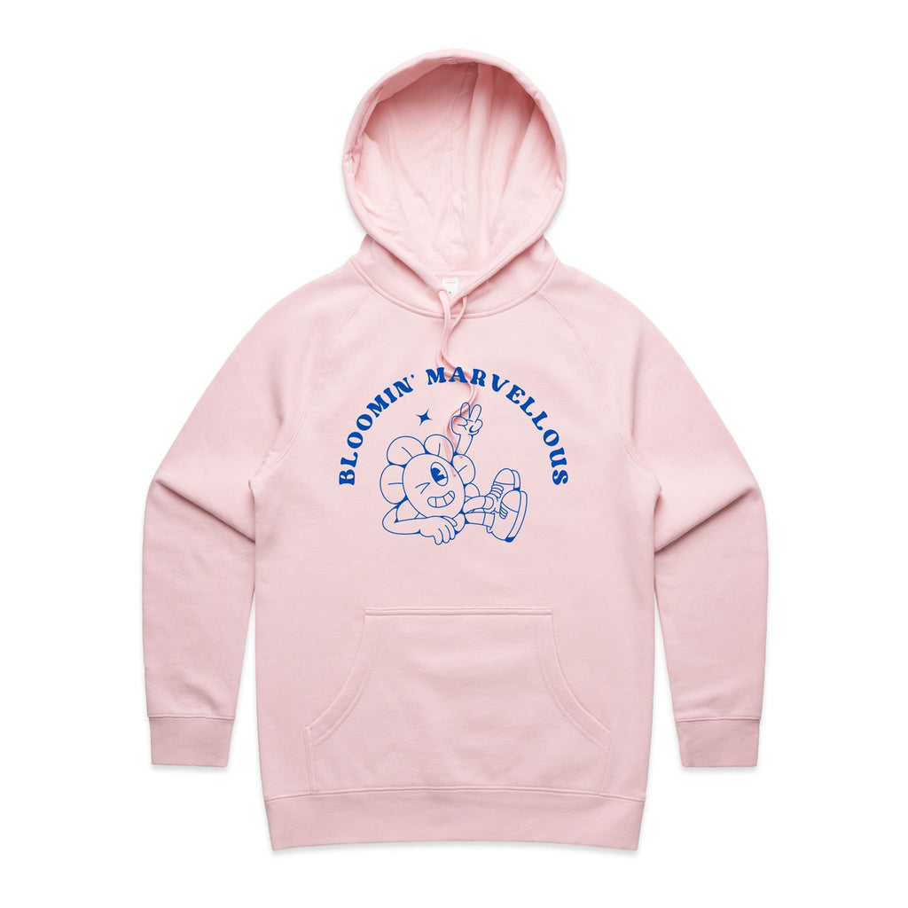 Bloomin' Marvellous - Womens Hoodie Pink Womens Hoodie Positivity Printed In Australia