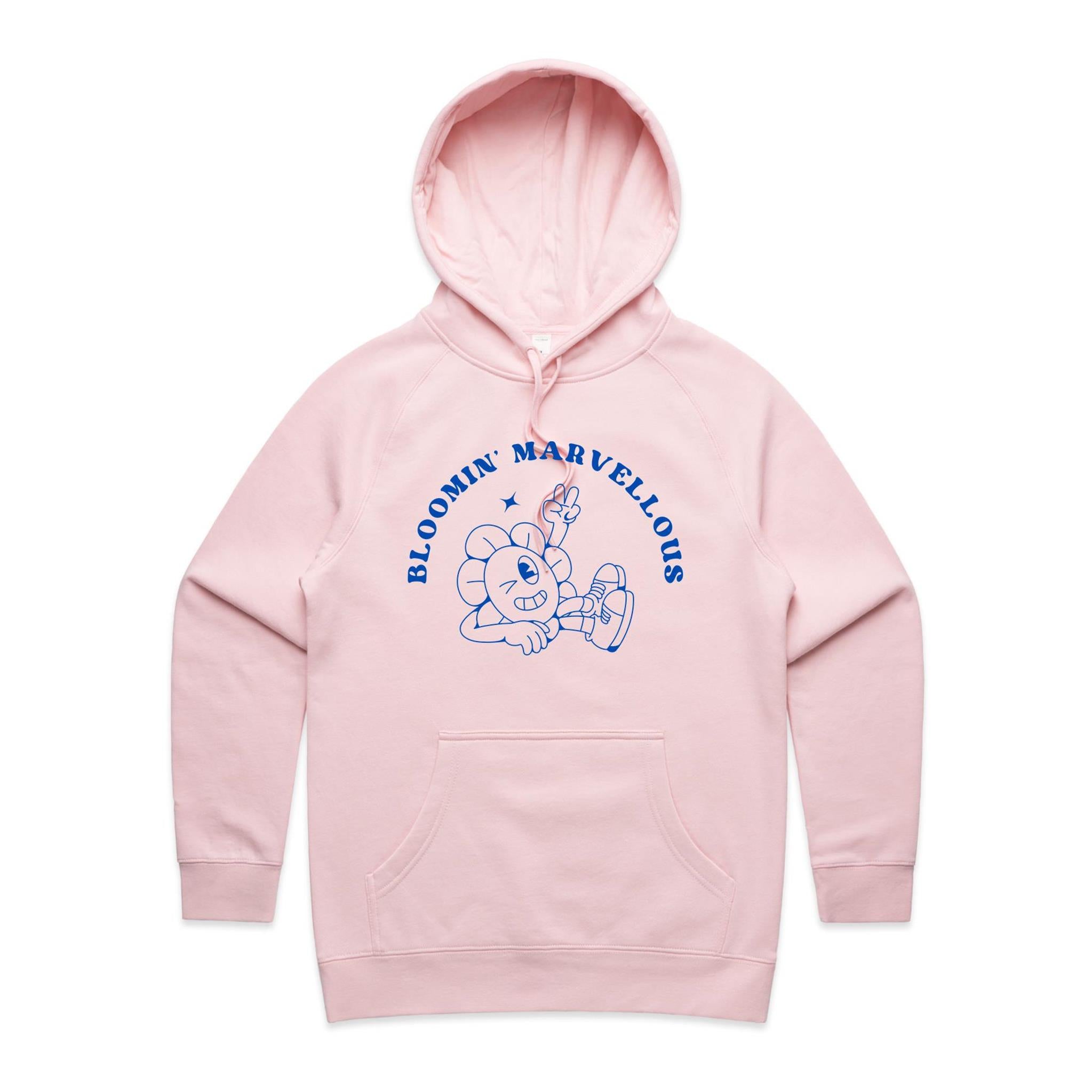 Bloomin' Marvellous - Womens Hoodie Pink Womens Hoodie Positivity Printed In Australia