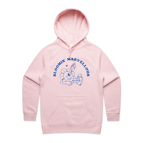 Bloomin' Marvellous - Womens Hoodie Pink Womens Hoodie Positivity Printed In Australia