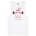 Gym Bunny - Tank Top Tee White Drop Arm Tank Top Fitness Printed In Australia