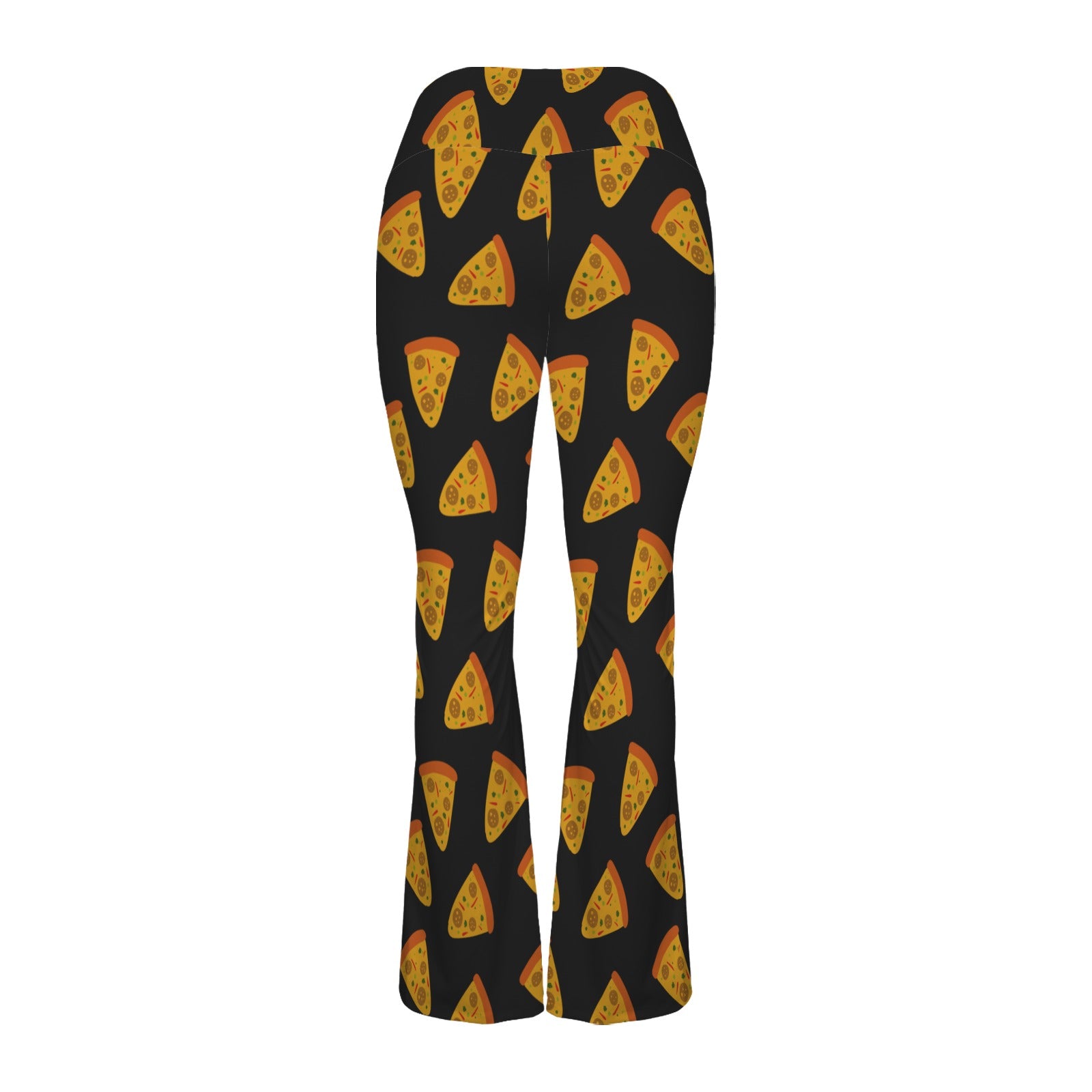 Pizzas High Waist Crossover Tummy Control Flare Leggings High Waist Flare Leggings Food Printed Offshore