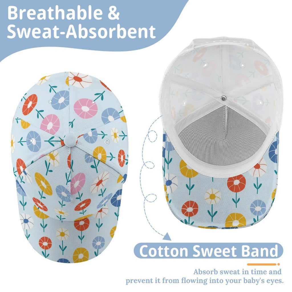 Abstract Cute Flowers Kids Baseball Cap