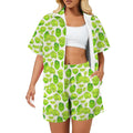 Cute Limes Women's Windbreaker Short Set 2XL Women's Windbreaker Short Set Food Printed Offshore