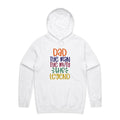 Dad, The Man, The Myth, The Legend Men's AS Colour Hoodie White Mens Hoodie Dad Printed In Australia