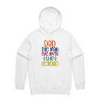Dad, The Man, The Myth, The Legend - Mens Hoodie White Mens Hoodie Dad Printed In Australia