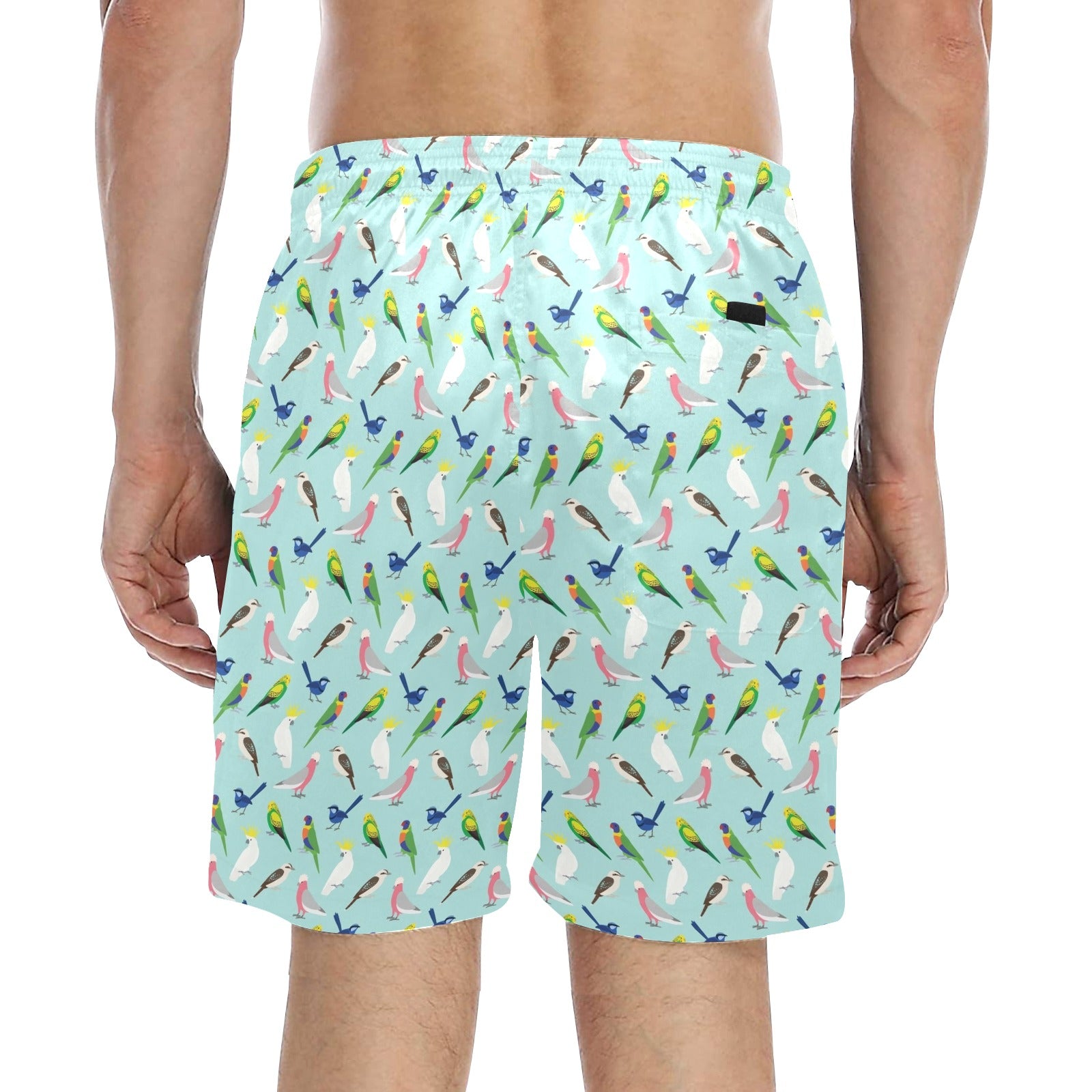 Australian Birds Men's Mid-Length Beach Shorts Men's Mid-Length Beach Shorts animal Birds Printed Offshore