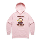 Caffeine Maintains My Sunny Personality - Womens Hoodie Pink Womens Hoodie Coffee Printed In Australia