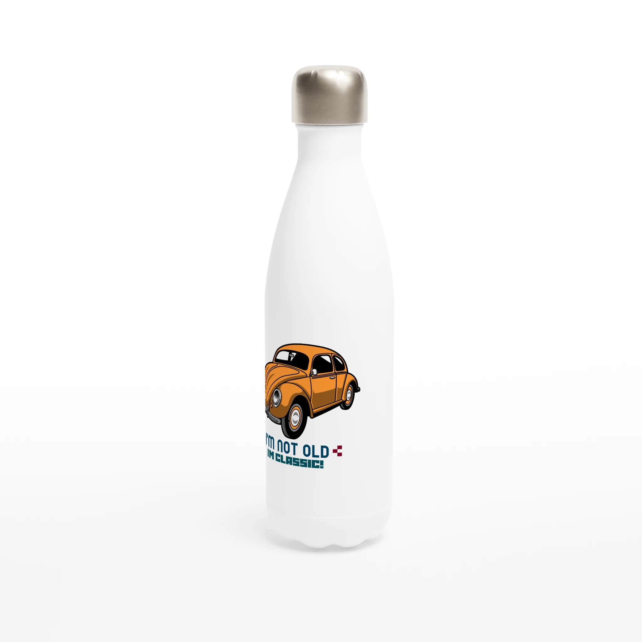 I'm Not Old, I'm Classic, Car - White 17oz Stainless Steel Water Bottle White Water Bottle Globally Fulfilled Retro