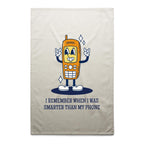 I Remember When I Was Smarter Than My Phone - AS Colour Tea Towel Cream One Size Tea Towel Printed In Australia Tech