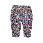 Graphic Flowers On Black Women's Bike Shorts With Side Pockets Women's Bike Shorts Plants Printed Offshore