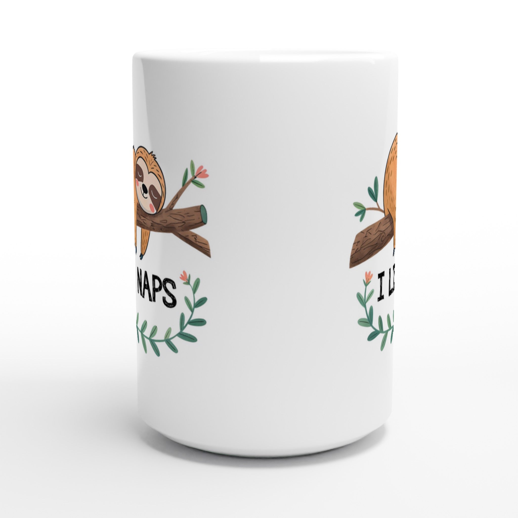 Sloth, I Like Naps - White 15oz Ceramic Mug 15oz Mug animal Globally Fulfilled