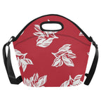 Red Retro Foliage, Hawaiian Flower - Neoprene Lunch Bag Neoprene Lunch Bag Printed Offshore