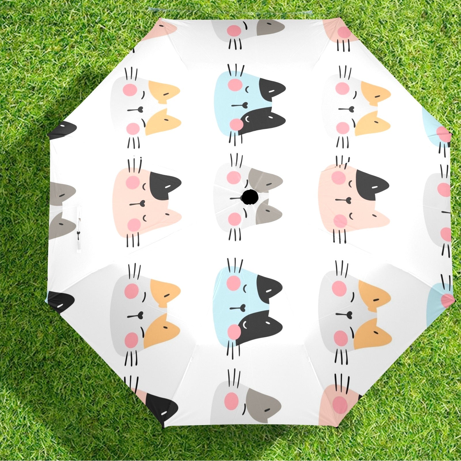 Cat Faces - Semi-Automatic Foldable Umbrella (Model U12) Semi-Automatic Foldable Umbrella (U12)