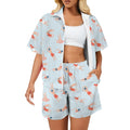 Summer Swim Women's Windbreaker Short Set 2XL Women's Windbreaker Short Set Printed Offshore Summer Surf