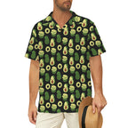 Cute Avocados Men's Short Sleeve Hawaiian Shirt Men's Hawaiian Shirt (New) Food Printed Offshore