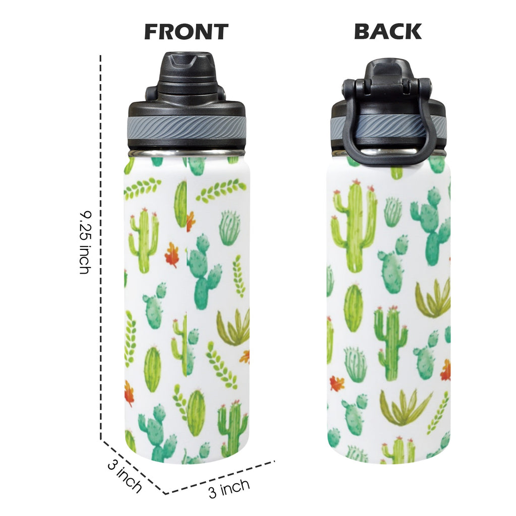 Cactus Plants - Insulated Water Bottle with Dual-Use Lid (18oz) Insulated Water Bottle with Dual-Use Lid (18oz) Plants Printed Offshore