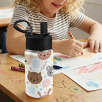 Baby Animals 12oz Kids Water Bottle with Straw Lid