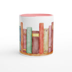 Books - White 11oz Ceramic Mug with Colour Inside Colour 11oz Mug Globally Fulfilled Reading