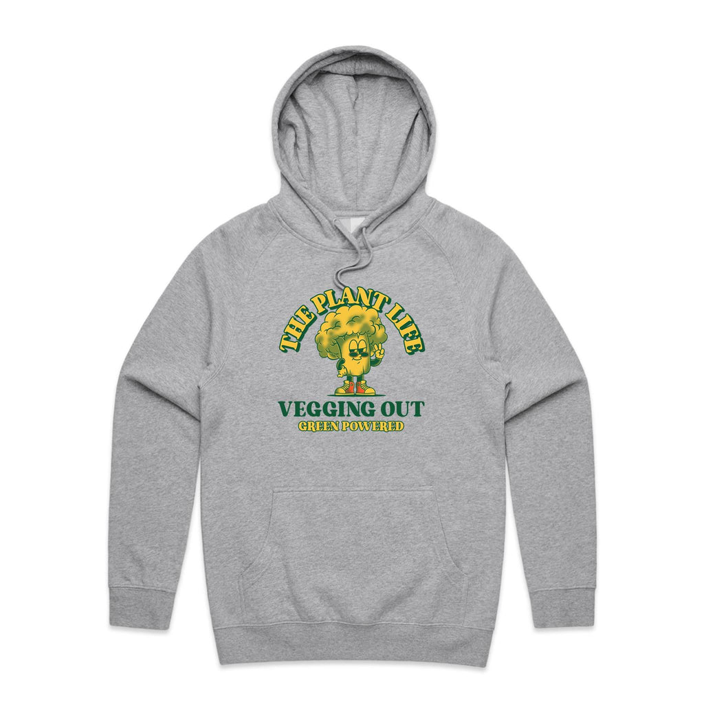 The Plant Life, Vegan - Mens Hoodie Grey Marle Mens Hoodie Printed In Australia
