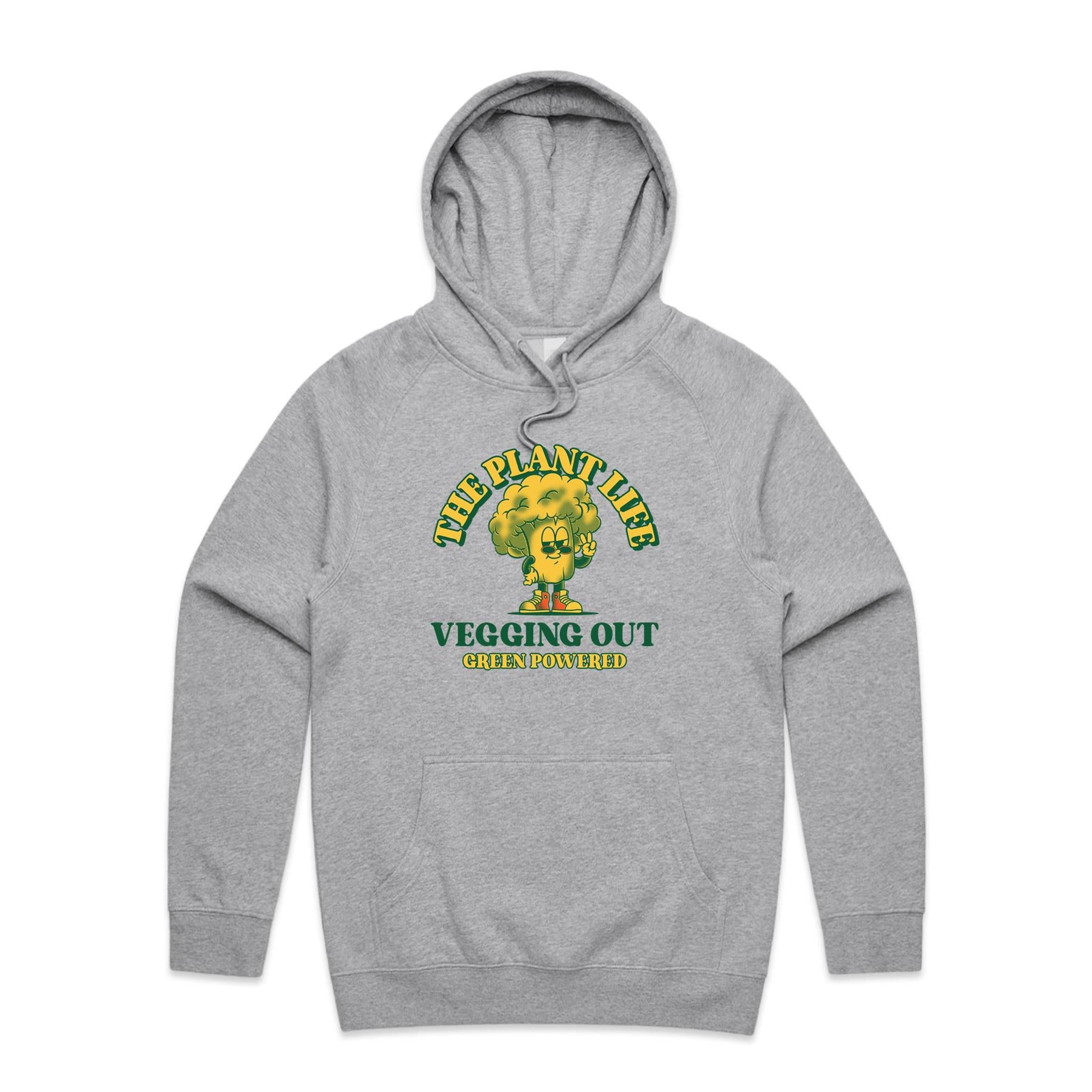 The Plant Life, Vegan - Mens Hoodie Grey Marle Mens Hoodie Printed In Australia