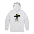 Guitarist Alien Abduction, At Least I Have My Guitar - Mens Hoodie White Marle Mens Hoodie Music Printed In Australia Sci Fi