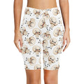 Cute Mushrooms Women's Bike Shorts With Side Pockets Women's Bike Shorts Food Printed Offshore