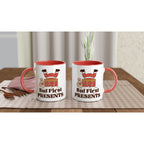 But First Presents, Santa In Chimney - 11oz Ceramic Mug Christmas Colour Mug Christmas Globally Fulfilled