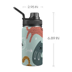 Cat Stretch - Kids Water Bottle with Chug Lid (12 oz) One Size Kids Water Bottle with Chug Lid animal Printed Offshore