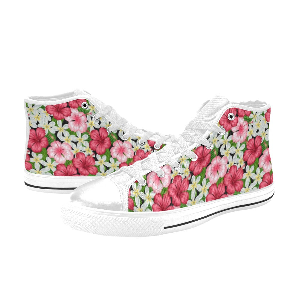 Hibiscus - Women's High Top Canvas Shoes Womens Classic High Top Shoes Plants Printed Offshore