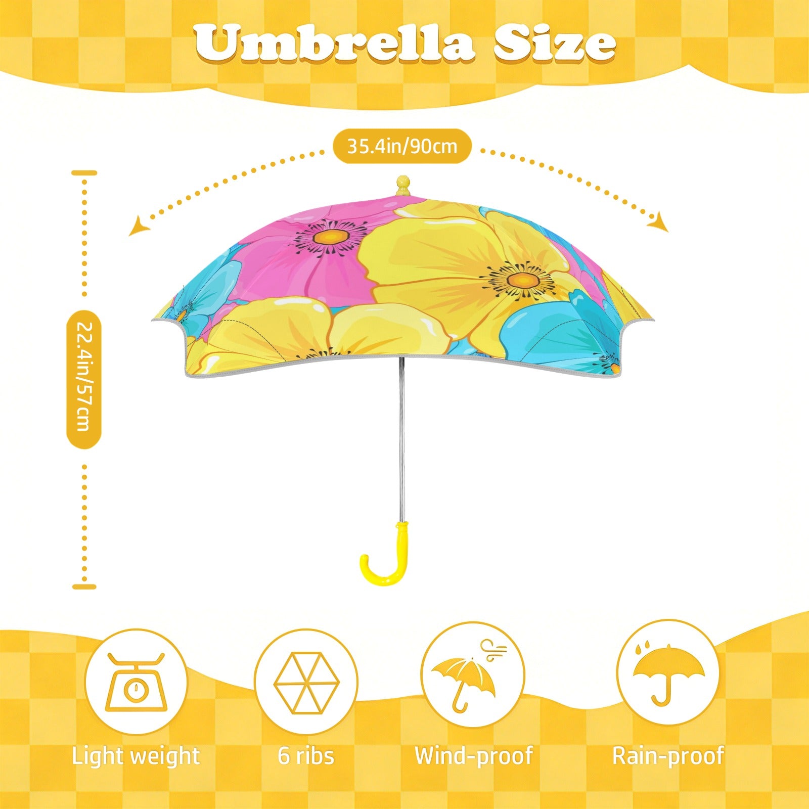 Bright Flowers Kids Safe Round Corner Umbrella Kids Safe Round Corner Umbrella Plants Printed Offshore