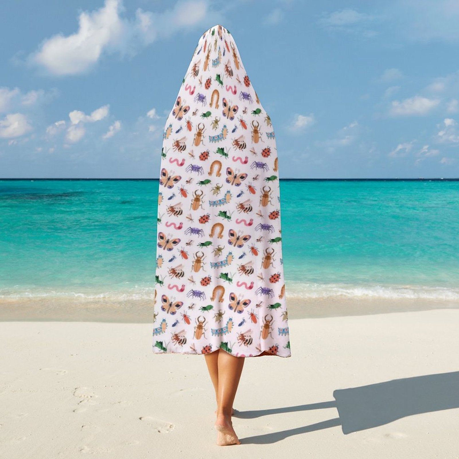 Cute Bugs Kids Hooded Blanket 100cm x 130cm Kids Hooded Blanket Printed Offshore
