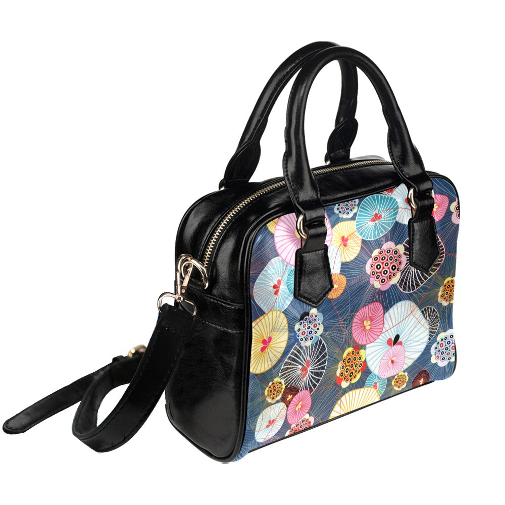 Abstract Floral - Shoulder Handbag (Model 1634) Shoulder Handbags (1634)