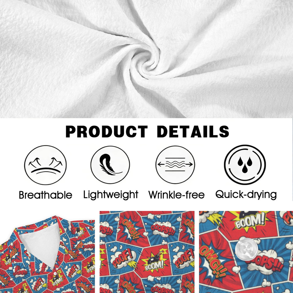 Comic Book Men's Crinkle Hawaiian Shirt