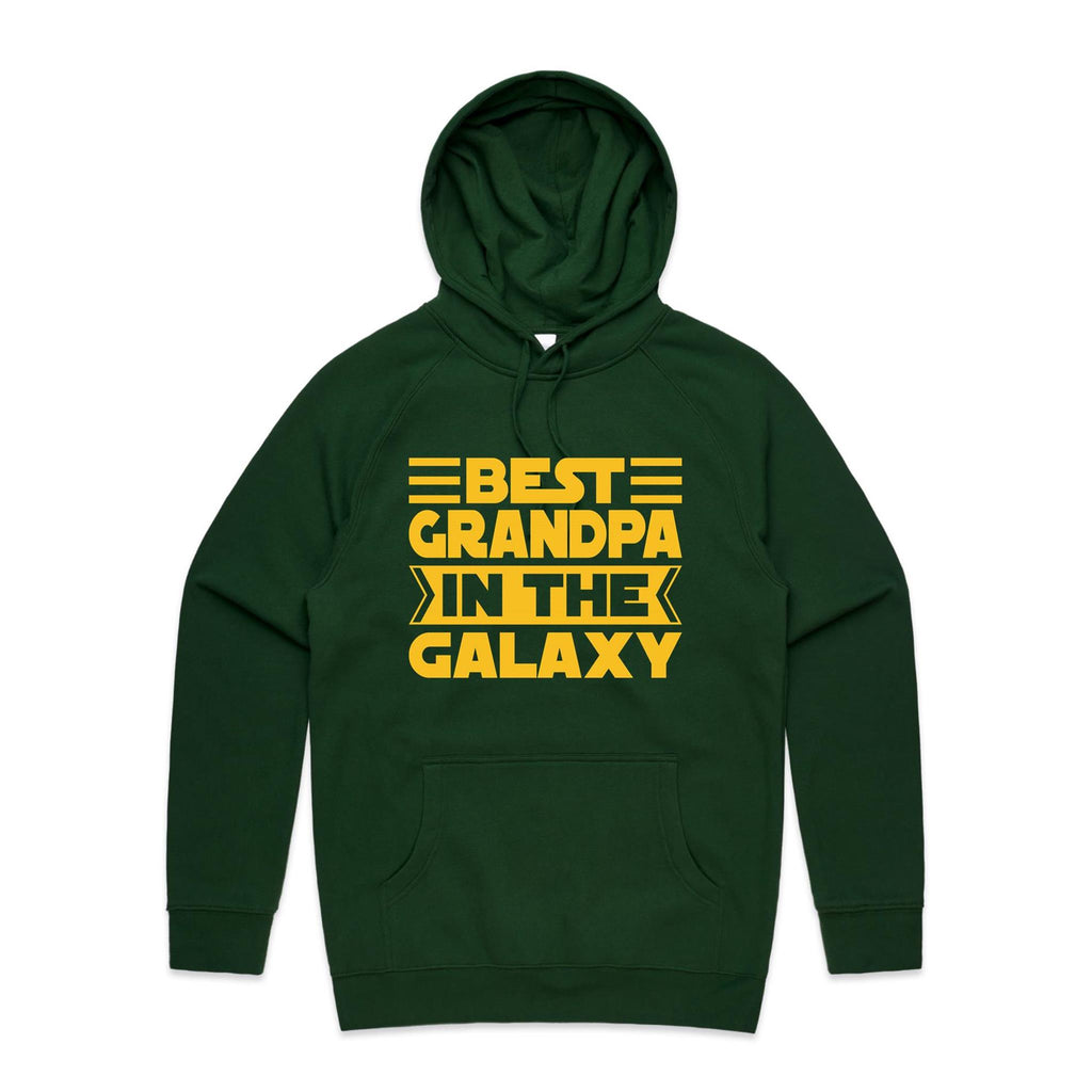 Best Grandpa In The Galaxy - Mens Hoodie Forest Green Mens Hoodie Dad Printed In Australia