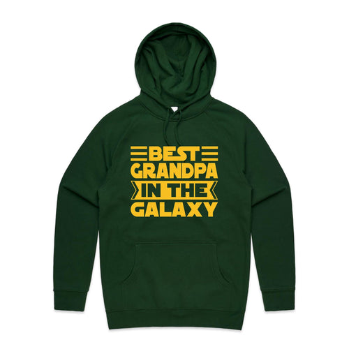 Best Grandpa In The Galaxy - Mens Hoodie Forest Green Mens Hoodie Dad Printed In Australia