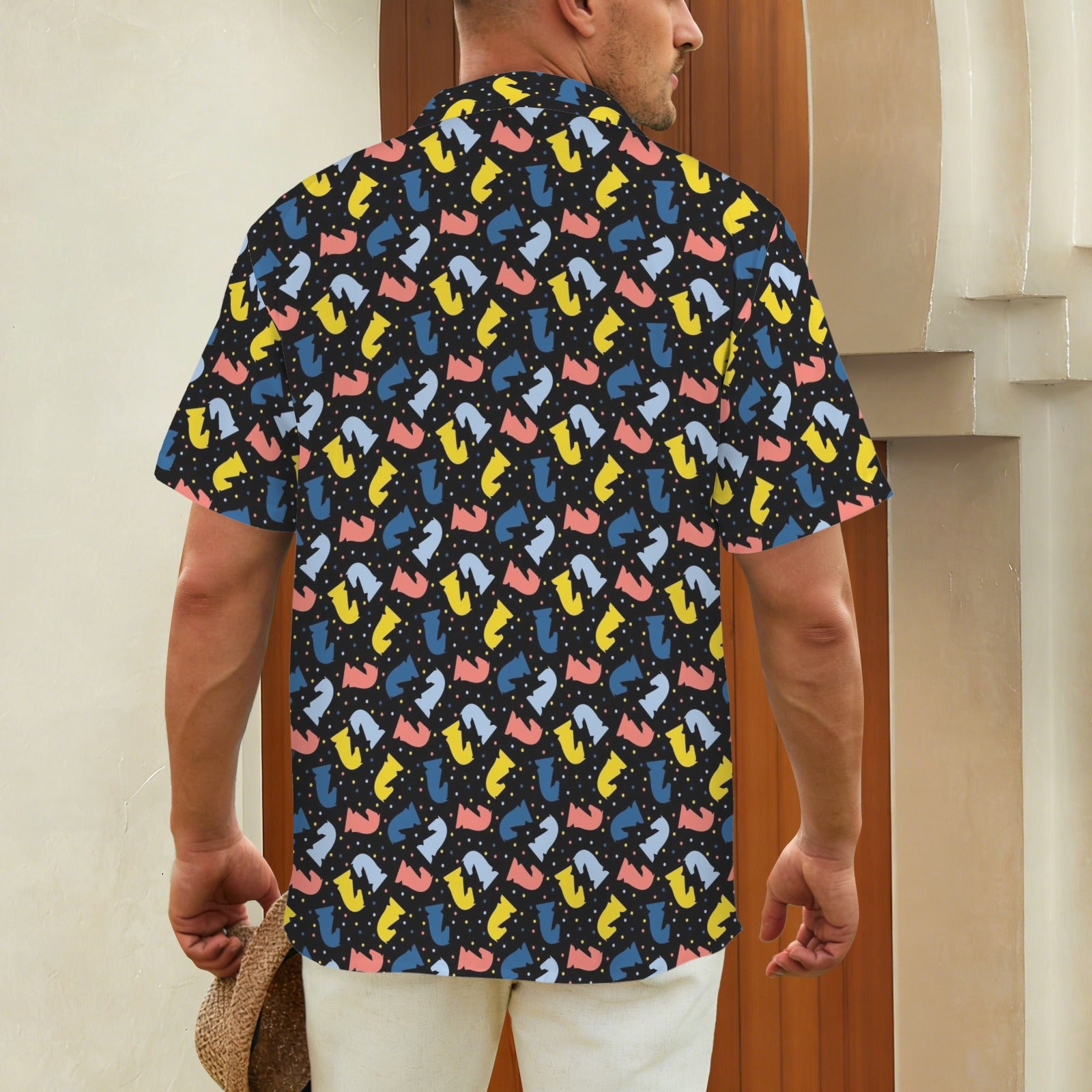 Colourful Chess Pattern Men's Hawaiian Shirt