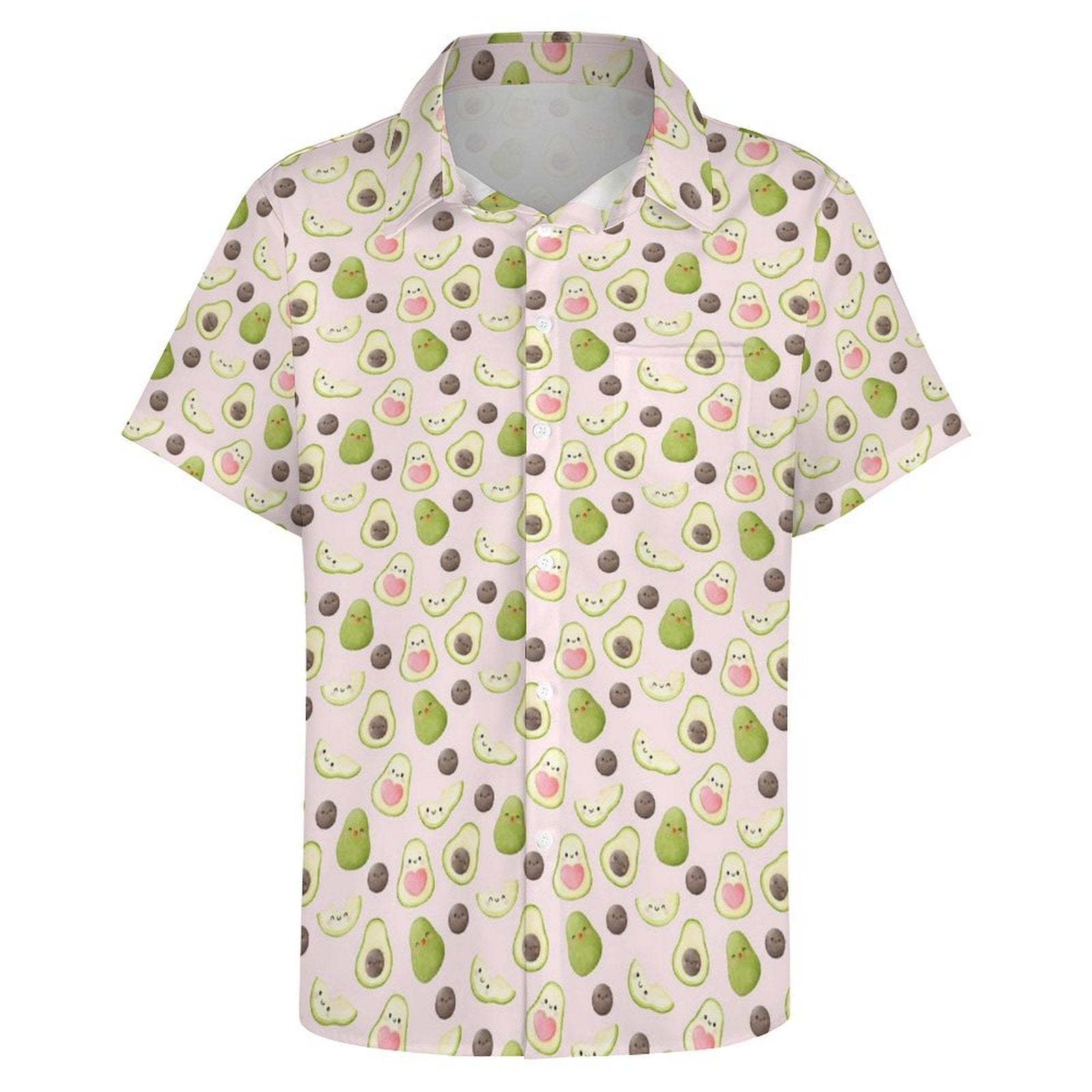 Avocado Love - Women's Short-Sleeve Button Up Shirt Women's Short-Sleeve Button Up Shirt Food Love Printed Offshore