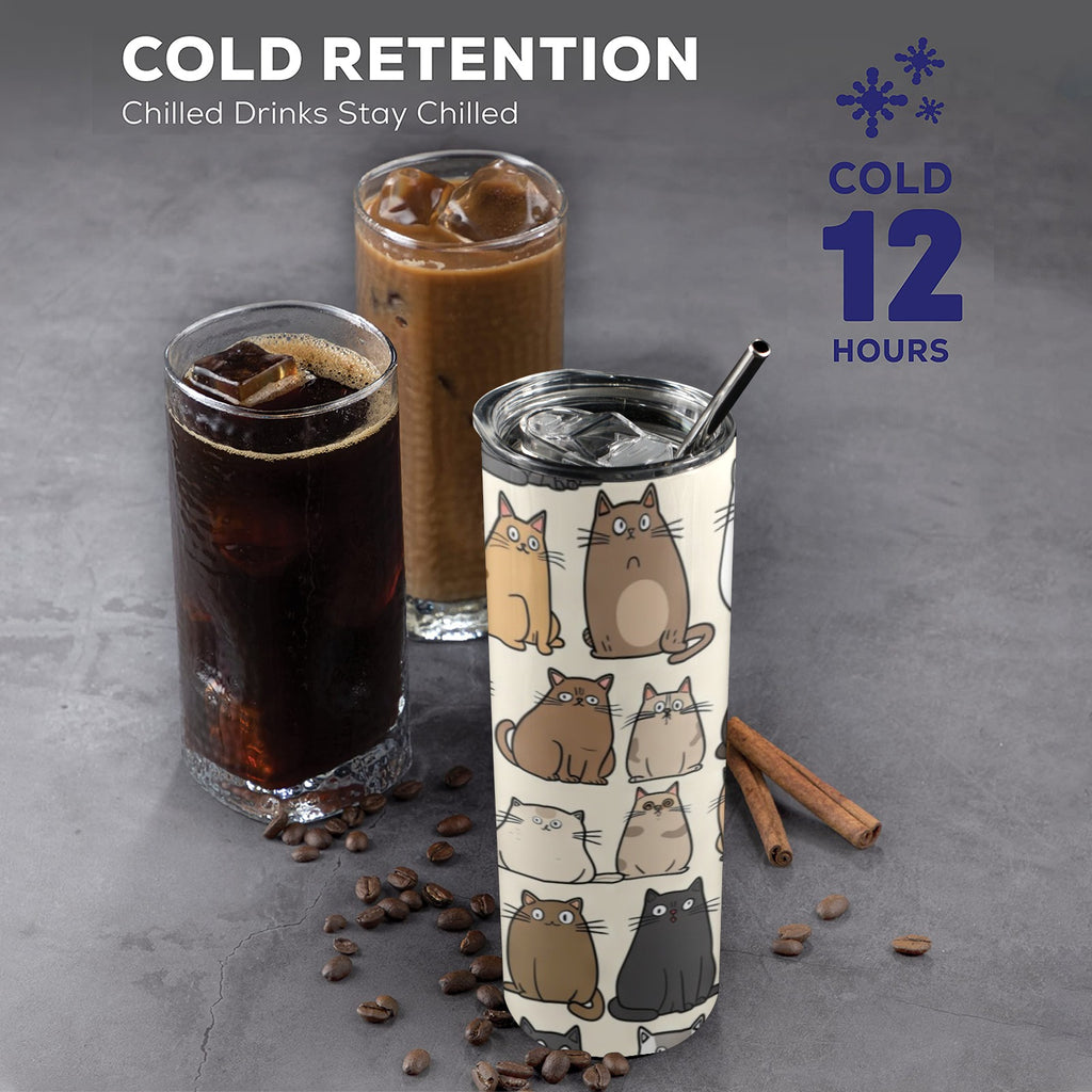 Lots Of Cats - 20oz Tall Skinny Tumbler with Lid and Straw