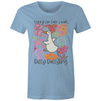Sorry I'm Late, I Was Dilly Dallying - Womens T-shirt Carolina Blue Womens T-shirt animal Printed In Australia