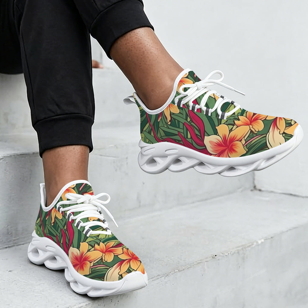 Vintage Hawaiian Floral Women's Twisted Sole Sneakers