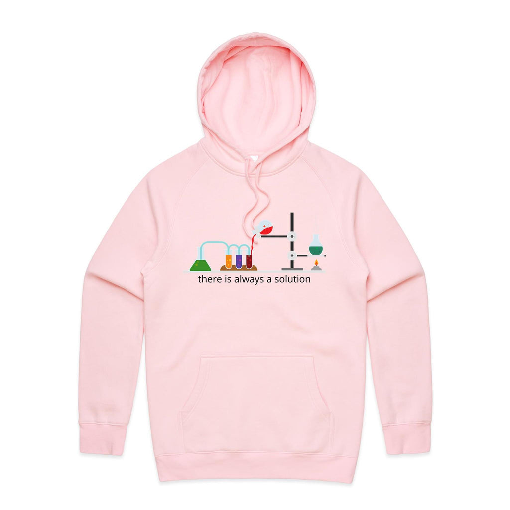Science Lab, There Is Always A Solution - Mens Hoodie Pink Mens Hoodie Printed In Australia Science
