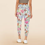 Australian Flowers - Women's High Waist Pockets Yoga Leggings