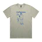Caffeinista, Caffeine AS Colour Heavy Faded Tee Unisex Faded eucalyptus Heavy Faded T-shirt Coffee Printed In Australia